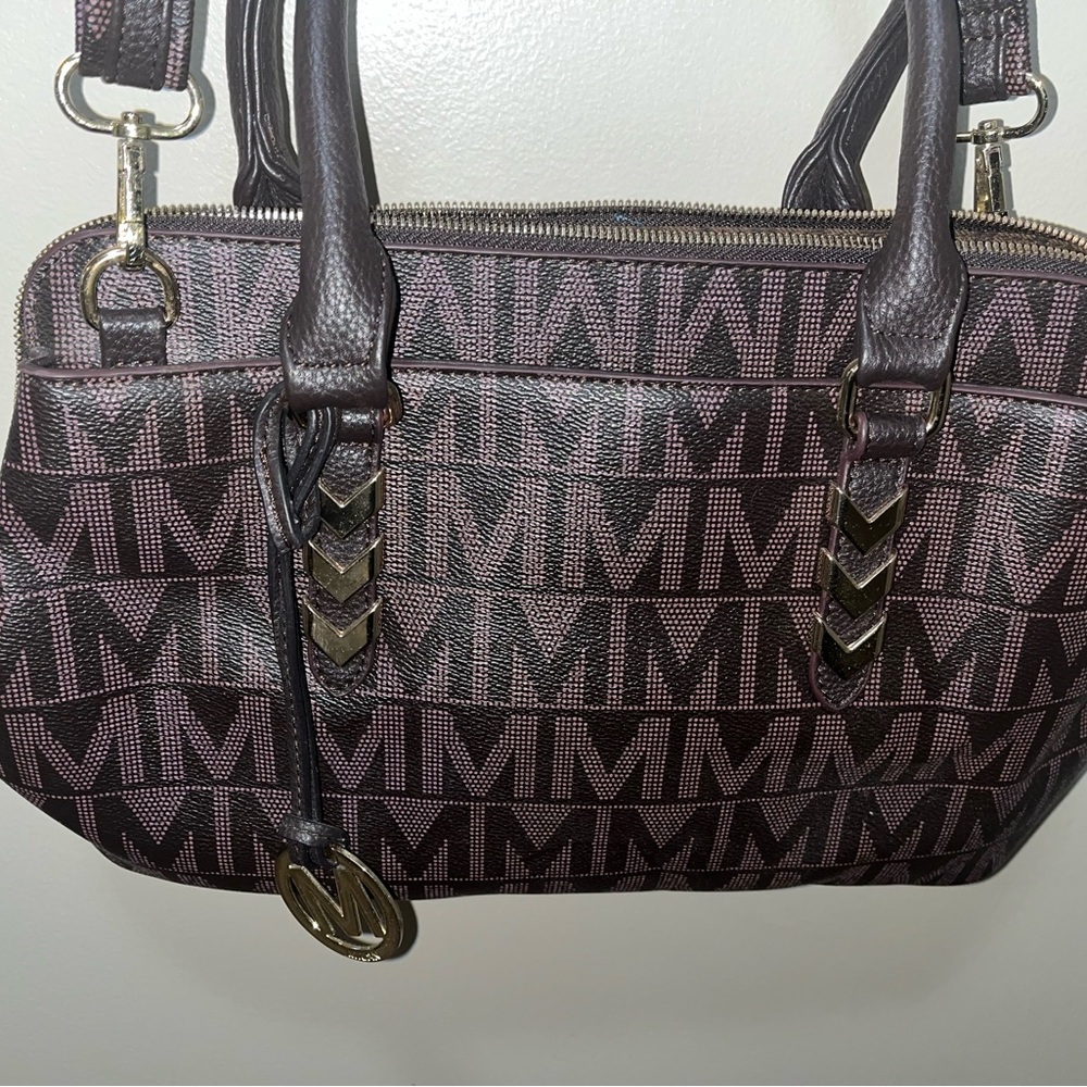 Milan Bags | Milan Brown Purse with Gold Hardwear and Matching Wallet